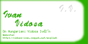 ivan vidosa business card